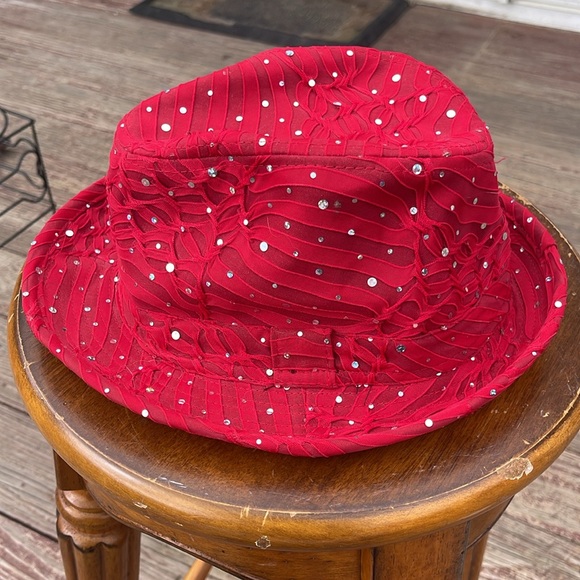 Something Special LA  Red Sequined Shapeable Hat - Picture 2 of 5